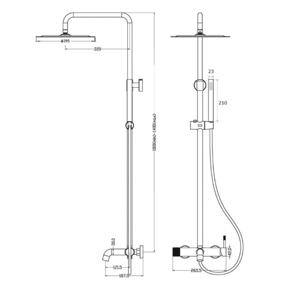 Душевая система Boheme Uno золото матовое (468-MG)