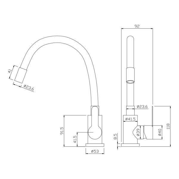 Смеситель для кухни Wesnaart Eco черный с гибким изливом черный (EKO05-140Black) Смеситель для кухни Wesnaart Eco черный с гибким изливом черный (EKO05-140Black)