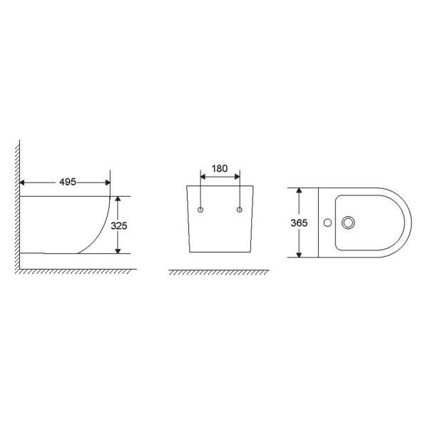 Биде подвесное Azario Grado белый (AZ-0046F)