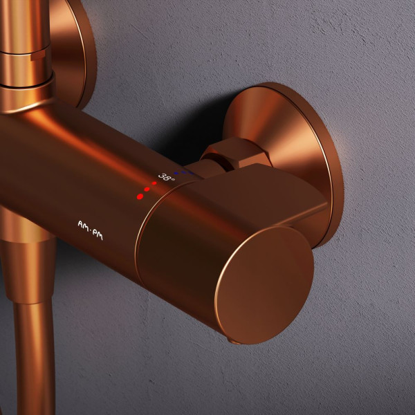 Душевая система AM.PM X-Joy с душевым набором розовое золото (F0785A444)