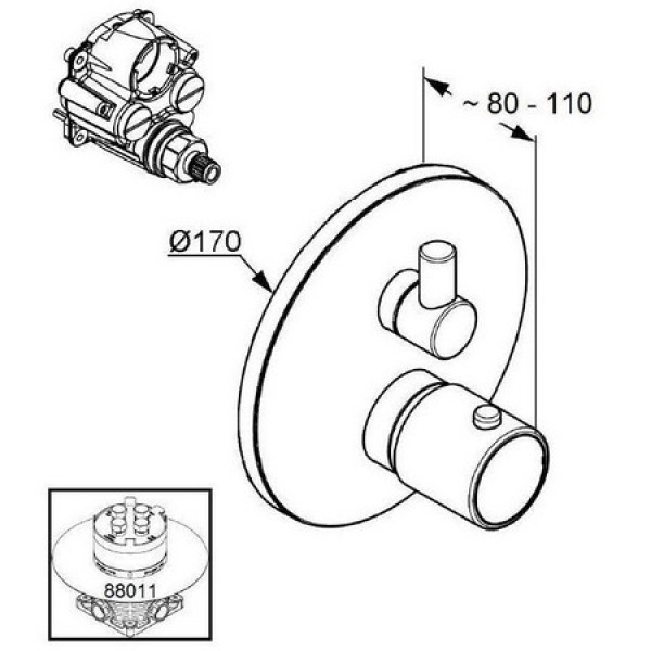 Смеситель для ванны и душа Kludi Zenta (388300545)