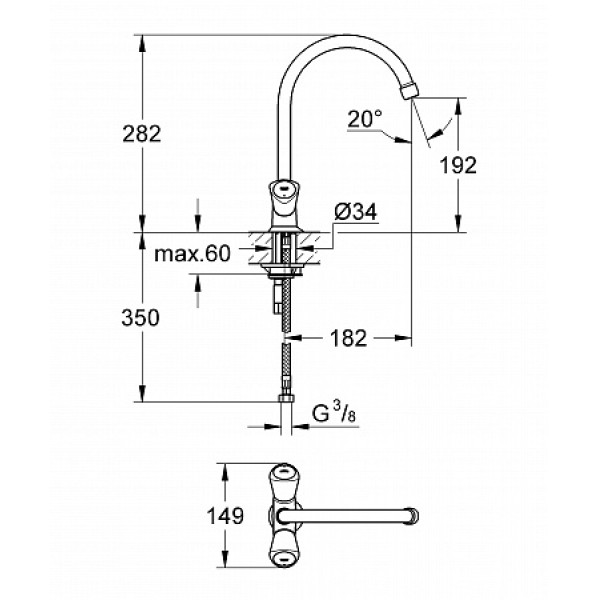 Смеситель для кухни Grohe Costa S (31819001) Смеситель для кухни Grohe Costa S (31819001)