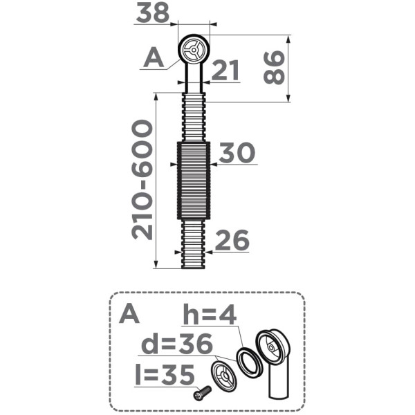 Перелив для арматуры Omoikiri серии WK круглый OV-1-R-IN сталь нержавеющая (4998052)