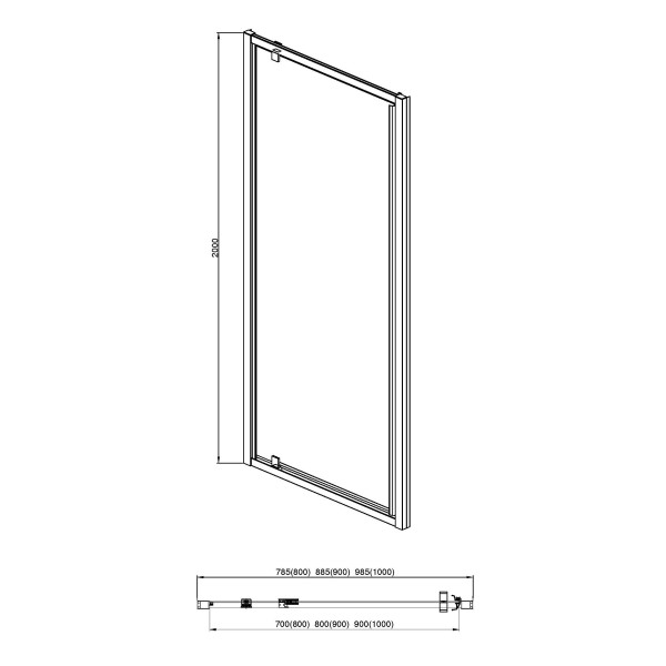Душевая дверь Aquatek 80x200 стекло прозрачное, профиль хром (AQ ARI PI 08020CH)