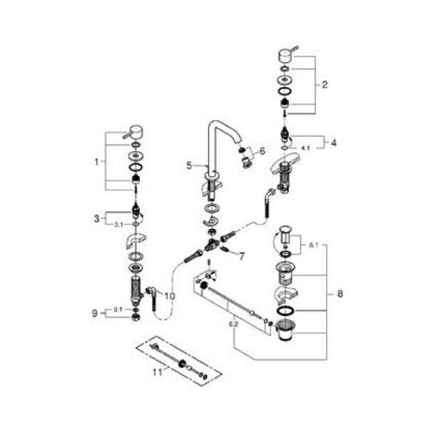 Смеситель для раковины Grohe Essence New (20299001)