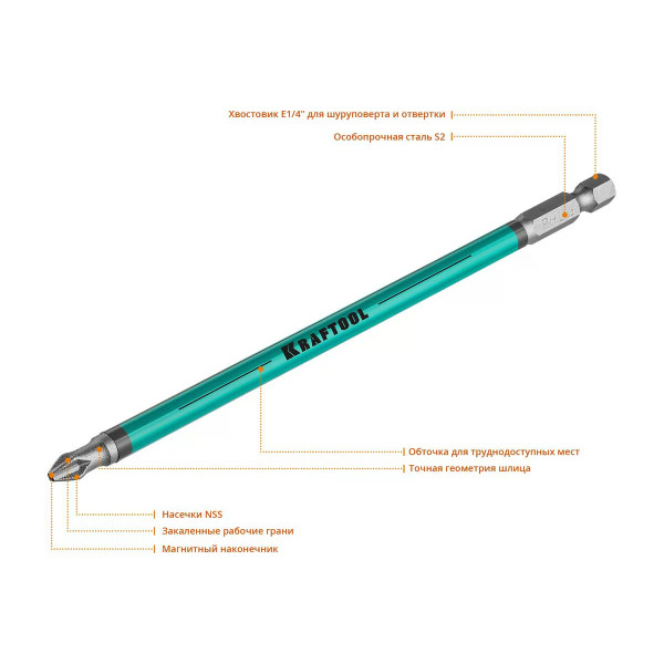 Бита PH2 150 мм Optimum Line Kraftool (26122-2-150-5)