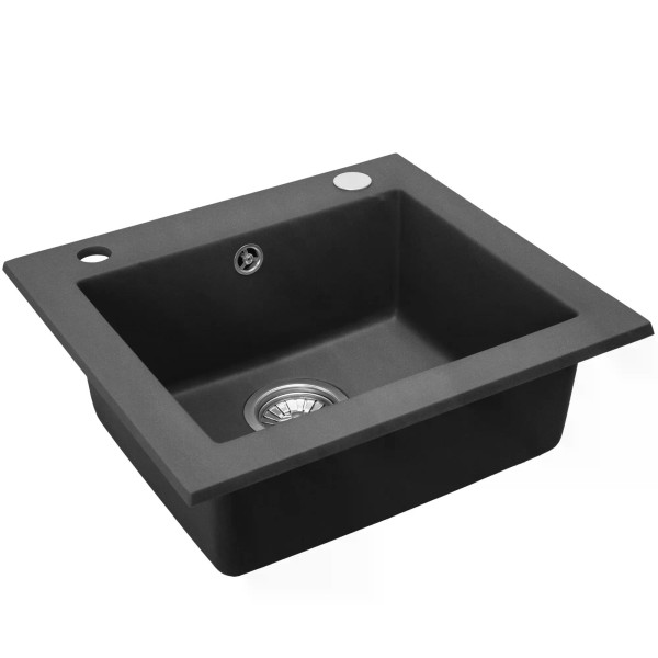 Мойка для кухни Rea west black metalic гранит 48,5x44x17 черная металлик (ZLE-00121)