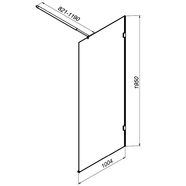Душевое ограждение AM.PM X-Joy 100x195 стекло прозрачное, профиль хром (W94UWI-10-F1-MTE)