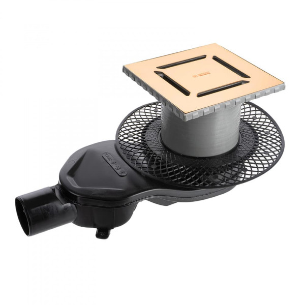 Трап Berges водосток Platz Norma 150х150, золото глянец, S-сифон D50 H60 боковой (092159) Трап Berges водосток Platz Norma 150х150, золото глянец, S-сифон D50 H60 боковой (092159)