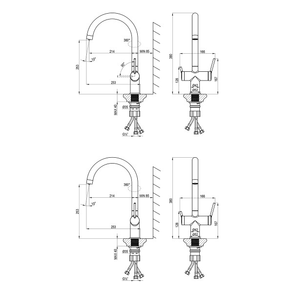 Смеситель для кухни Lemark Minima с выводом для питьевой воды хром (LM3861C)