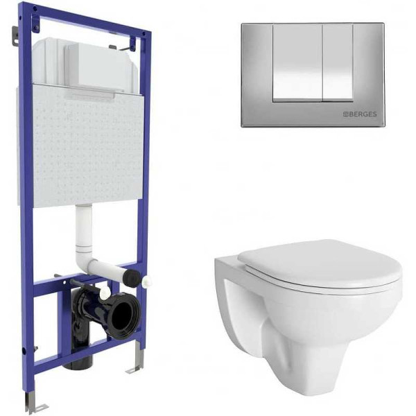 Комплект инсталляция с унитазом Berges GAMMA: инсталляция NOVUM525, кнопка S3, унитаз с сиденьем микролифт, быстросъем (042427) Комплект инсталляция с унитазом Berges GAMMA: инсталляция NOVUM525, кнопка S3, унитаз с сиденьем микролифт, быстросъем (042427)