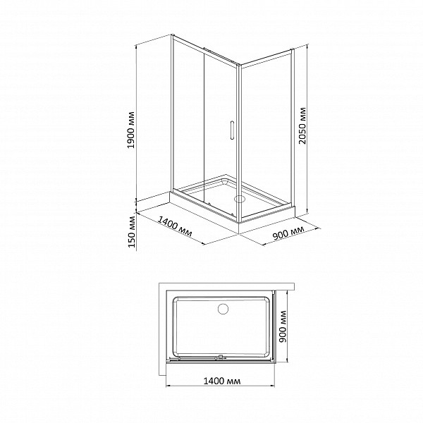 Душевой уголок BandHours Mike/Side/Rectangular 914 90х140 поддон в комплекте, стекло прозрачное, профиль хром Душевой уголок BandHours Mike/Side/Rectangular 914 90х140 поддон в комплекте, стекло прозрачное, профиль хром