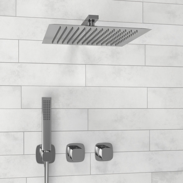 Смеситель для душа встраиваемый с верхней душевой насадкой и лейкой WasserKRAFT хром (A8651.312.090.118.326.087.103)