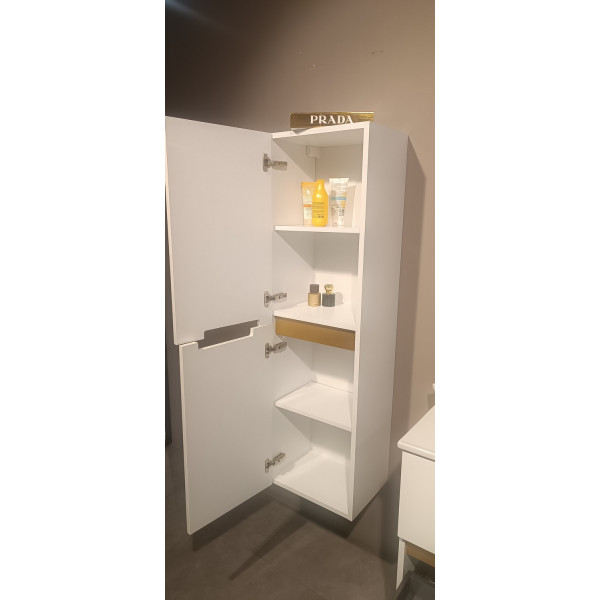 Пенал подвесной Orka Lodi 400x320x1380 белый, золото (3007784)