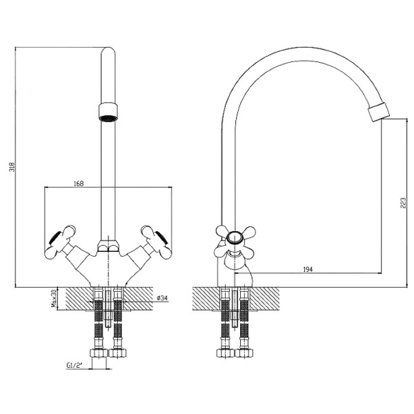 Смеситель для кухни Esko Vienna хром (VN 06-2) Смеситель для кухни Esko Vienna хром (VN 06-2)