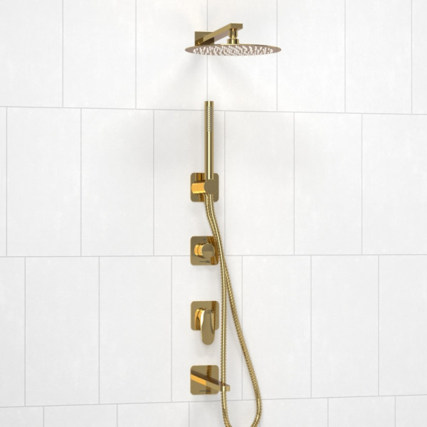 Смеситель для ванны и душа встраиваемый с верхней душевой насадкой, лейкой WasserKRAFT глянцевое золото (A2151.278.279.183.208.280.197.281) Смеситель для ванны и душа встраиваемый с верхней душевой насадкой, лейкой WasserKRAFT глянцевое золото (A2151.278.279.183.208.280.197.281)