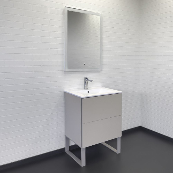 Тумба напольная Comforty Асти 610x850x465 белый глянцевый с раковиной (00-00019361)