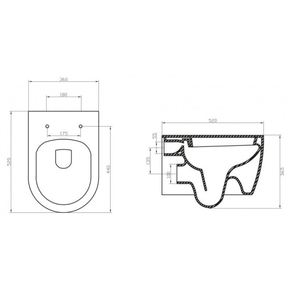 Унитаз подвесной безободковый BelBagno Marino 36х52х36,5 с креплением (BB105CHR) Унитаз подвесной безободковый BelBagno Marino 36х52х36,5 с креплением (BB105CHR)