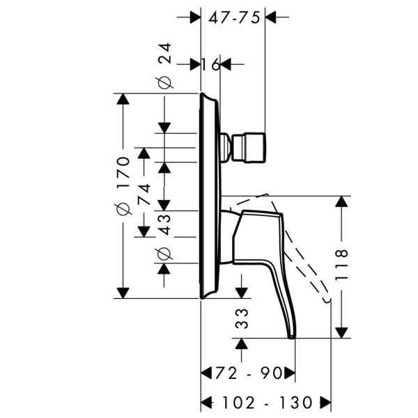 Смеситель для душа Hansgrohe Metris Classic хром (31485000) Смеситель для душа Hansgrohe Metris Classic хром (31485000)