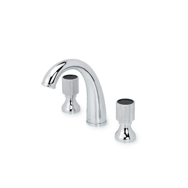 Смеситель для раковины на 3 отверстия Boheme Royal Cristal хром (277-Royal/CRST black)