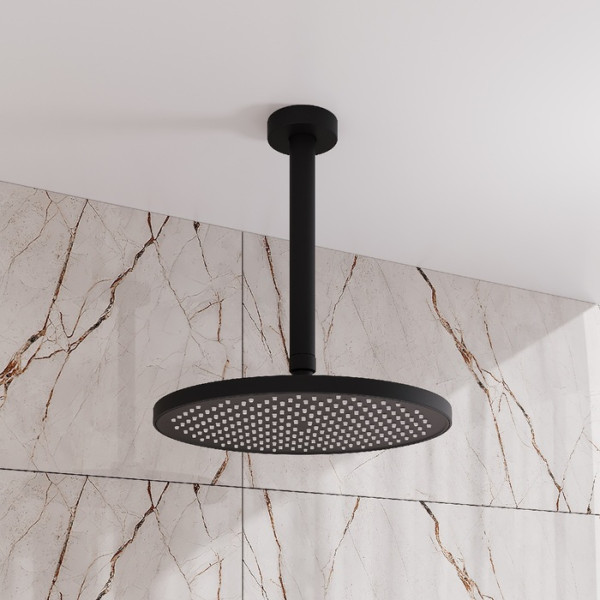 Кронштейн для верхнего душа Optima Home в потолок круглый черный матовый Iddis (OPH20BRi61)