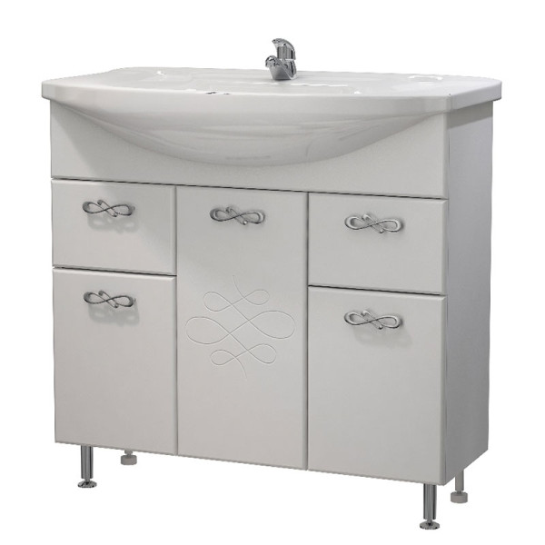 Тумба напольная Melodia Версаль 85 (Элеганс 85) DB2 белая (MFR14766WT)