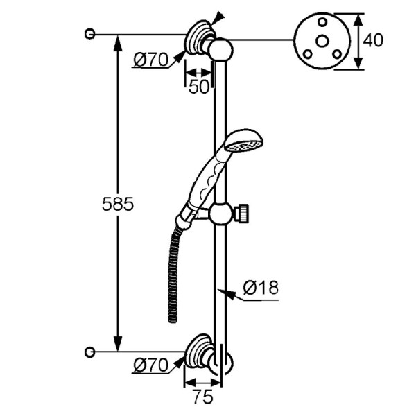 Душевой гарнитур Kludi 1926 золотой (2710345)