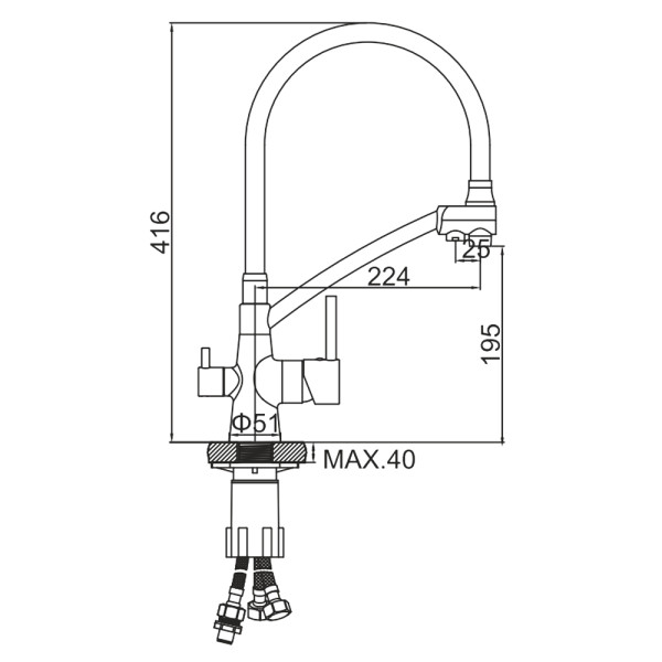 Смеситель для кухни Ledeme черный, с выходом для питьевой воды (L4855G-2) Смеситель для кухни Ledeme черный, с выходом для питьевой воды (L4855G-2)