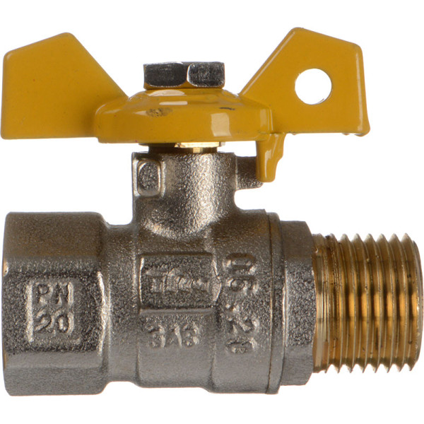 Кран газовый 1/2" ВН шаровый TeRma-R (бабочка) (30563) Кран газовый 1/2" ВН шаровый TeRma-R (бабочка) (30563)