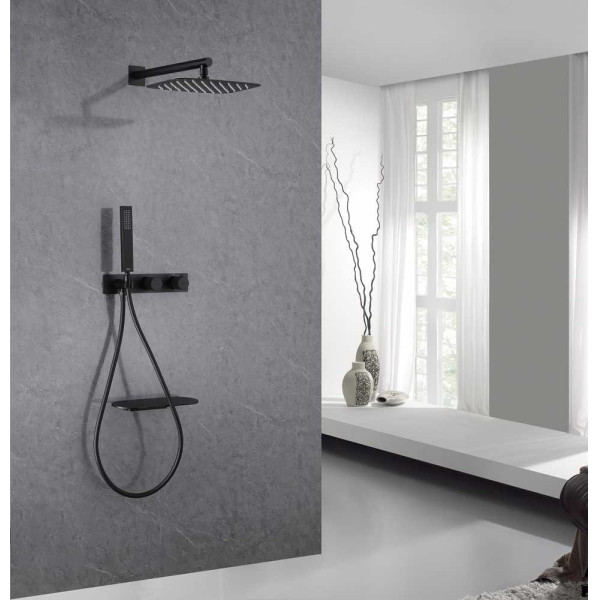 Душевая система Abber Rund черный матовый (AF8750B)