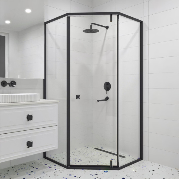 Душевой уголок RGW HO-088B 1000x1000 стекло прозрачное, профиль черный (350608800-14)