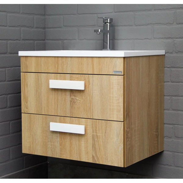 Тумба подвесная под умывальник Absolute 60 Polli с двумя ящиками В2 Домино (DP6301T)