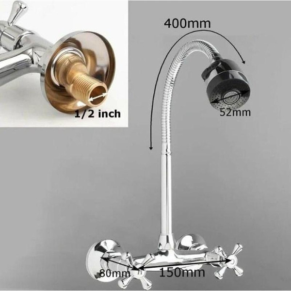 Смеситель для кухни Dlin с гибким изливом хром (D142810-T)