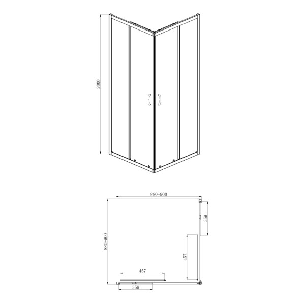 Душевой уголок Azario Milton 90x90x200 стекло прозрачное, профиль черный (AZ-ND1142 90 Black) Душевой уголок Azario Milton 90x90x200 стекло прозрачное, профиль черный (AZ-ND1142 90 Black)