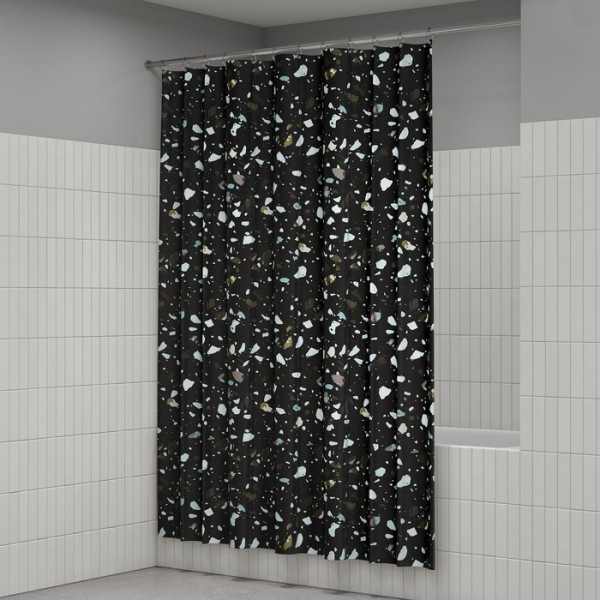 Шторка для ванны текстиль Iddis 200x180 полиэстер черный (BT02P18i11)