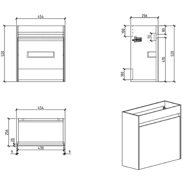 Тумба подвесная с дверкой BelBagno Pietra Mini 46-L Bianco Lucido (PIETRA MINI-460-1A-SO-BL-L) Тумба подвесная с дверкой BelBagno Pietra Mini 46-L Bianco Lucido (PIETRA MINI-460-1A-SO-BL-L)