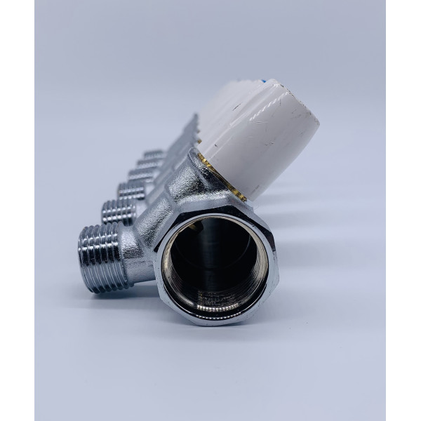 Коллектор проходной регулируемый Tiemme Maxima (1860083 / 1866K) 3/4" ВР-НР , 6 отводов 1/2" евроконус Коллектор проходной регулируемый Tiemme Maxima (1860083 / 1866K) 3/4" ВР-НР , 6 отводов 1/2" евроконус