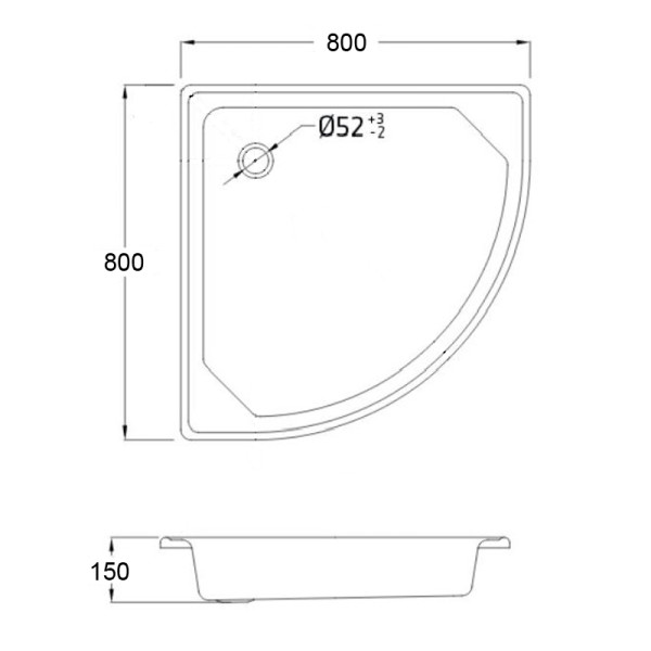 Душевой поддон Loranto 80x80x150 белый (LG80C)
