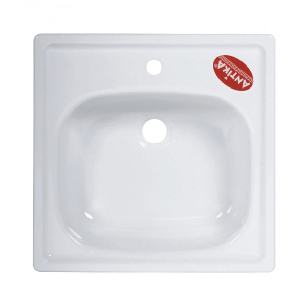 Мойка накладная ВИЗ Antika 50x50x16,5 эмалированная с кронштейнами и метизами (АМС-51101)