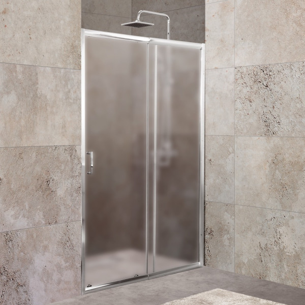 Душевые двери BelBagno UNIQUE 120x190 стекло матовое, профиль хром (UNIQUE-BF-1-120/135-P-Cr)