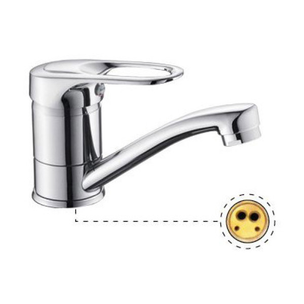 Смеситель для кухни Potato с коротким изливом, хром (P4525)