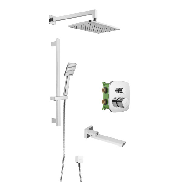 Система душевая Swedbe Platta встраиваемая на 2 выхода хром (5562)