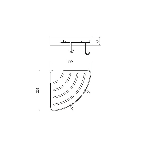 Полка Fashun угловая настен алюм металлик (A7335-17)