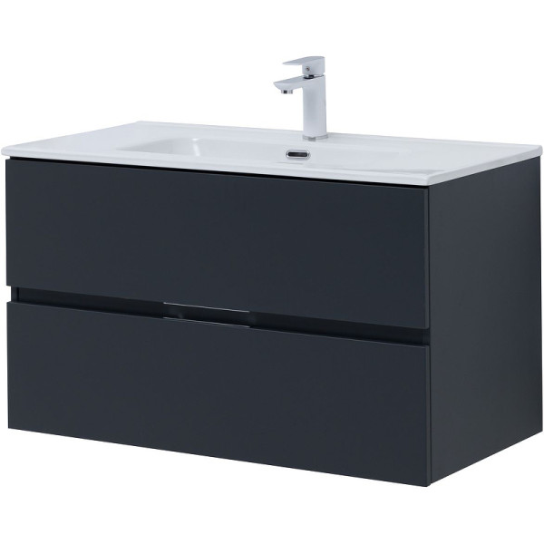 Тумба подвесная Aquanet Алвита New 90 2 ящика, антрацит (00303919)