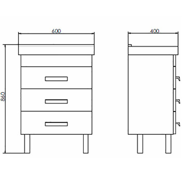 Тумба подвесная с раковиной Comforty Никосия 600x400x860 дуб темный (00-00008852)