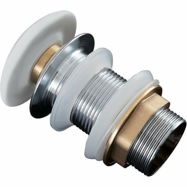 Донный клапан Aquanet латунь без перелива крышка керамика белая матовый (330951)