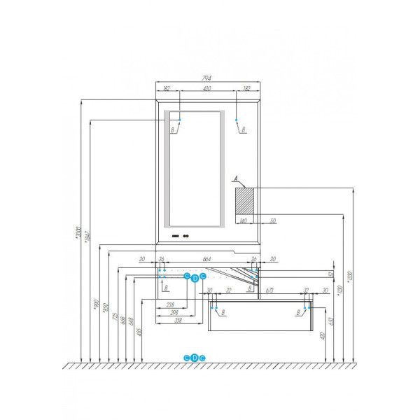 Зеркало Aquaton Сакура 794x29x1100 серебристый (1.A236.5.02S.KW8.0)