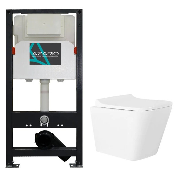 Инсталляция с унитазом Сет Azario Инсталляция для подвесного унитаза 3/6л с унитазом Teramo с сиденьем микролифт без клавиши Инсталляция с унитазом Сет Azario Инсталляция для подвесного унитаза 3/6л с унитазом Teramo с сиденьем микролифт без клавиши