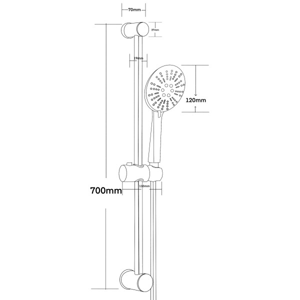 Душевой гарнитур Voda черный (VSS15Black)