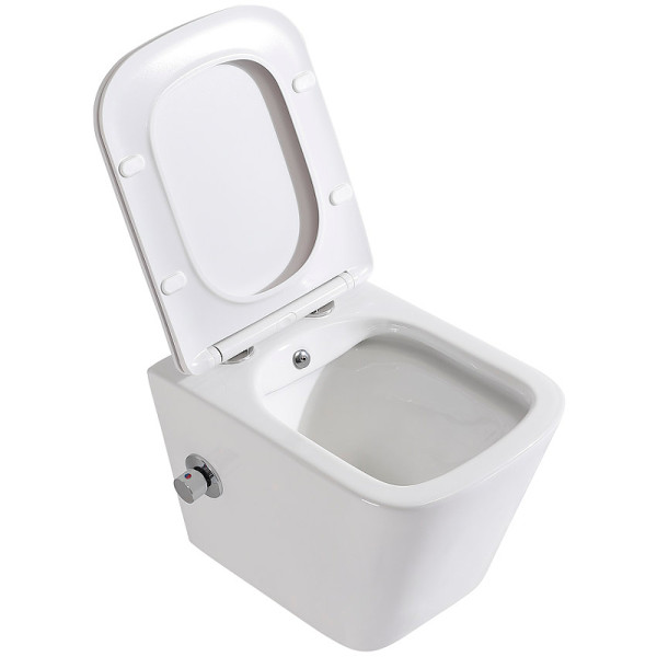 Унитаз подвесной BelBagno Due безободковый с функцией биде и смесителем (BB3103CHR-BS/SC)